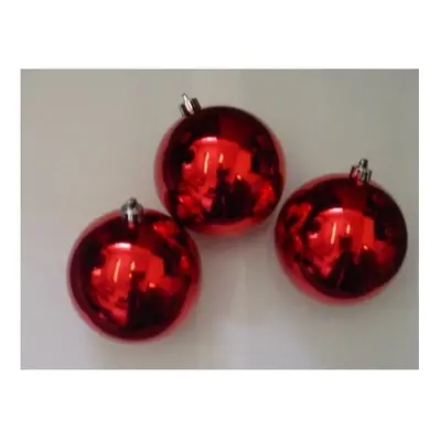 10 Extra Large 100mm RED Colour Christmas Baubles