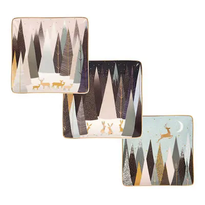 Sara Miller Frosted Pines Collection Set of Square Dishes