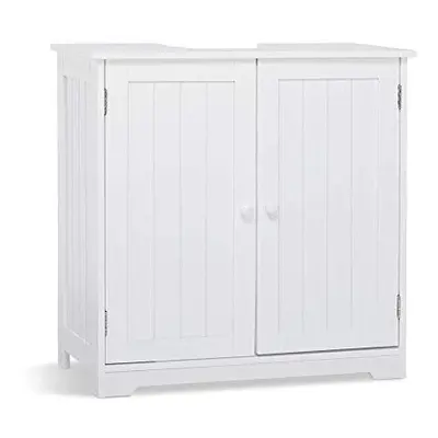 Meerveil Under Sink Cabinet,Bathroom Floor Cabinet with Doors and Shelves Wooden Space Saving Fr