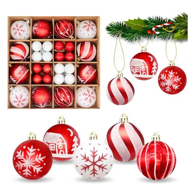 44 Pieces of Christmas Baubles, Shatterproof Ball Christmas Tree Decoration Ornament Set, Christ