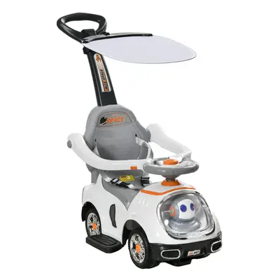 AIYAPLAY in Ride on Push Car, Cartoon Robot Foot to Floor Slider - White