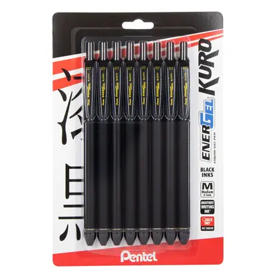 Pentel EnerGel Kuro Liquid Gel Pen (0.7mm) Medium line Black Ink Pack