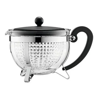 Bodum Chambord Tea Pot with Coloured Plastic Lid - 1.3 L/44 oz, Black