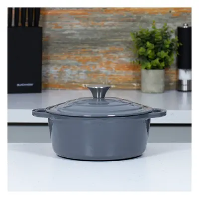 (Grey) Blackmoor 22cm Cast Iron Casserole Dish With Lid