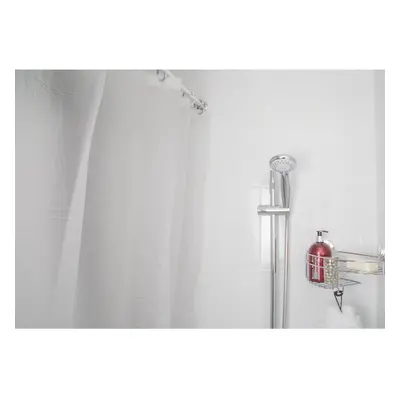 Croydex Professional Plain White Water-Resistant Textile Shower Curtain With Hygiene 'N' Clean x