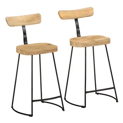 (brown and black, x x cm) vidaXL Gavin Bar Stools Dining Room Chair Seat Stool Solid Mango Wood 