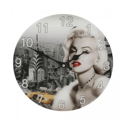 Hometime Glass Wall Clock 30cm Marilyn Design