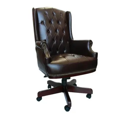 Chesterfield High Back Executive Managers Captains PU Leather Office Computer Chair Furniture An