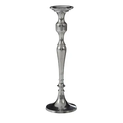 Premier Housewares Small Silver Candlestick/ Candle Holder/ Traditional Design/ Hard Wearing Alu