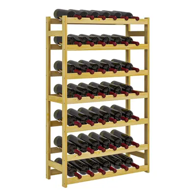 HOMCOM Free Standing Wooden Wine Rack Bottles Holders, Natural