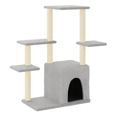 (light grey) vidaXL Cat Tree with Sisal Scratching Posts Cat Scratching Tower Cat Climber