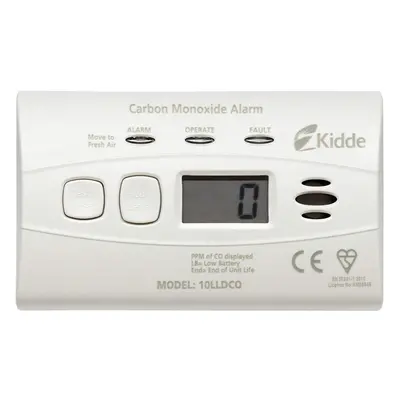 Kidde 10LLDCO Ten Year Life Carbon Monoxide Alarm Digital Display with Sealed Longlife Battery