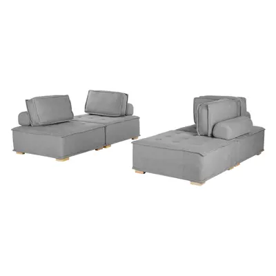 Modular Fabric Sofa Set Grey TIBRO