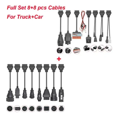 (Full Set 8+8 pcs Cables F) Full Set Car Truck Cables For Scania For Volvo Truck For Bmw Obd Obd