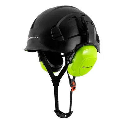 (Black) Loebuck American Style Construction Work Safety Helmet With Goggles And Noise-reducing I