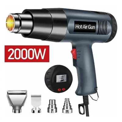 (black) Construction Hair Dryer With Temperature Adjustment, Rechargeable Display