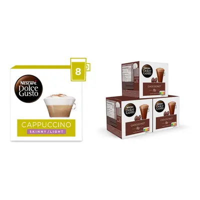 Nescafe Dolce Gusto Cappuccino Skinny&Unsweetened/Light Coffee Pods (Pack of 3, Total Capsules) 