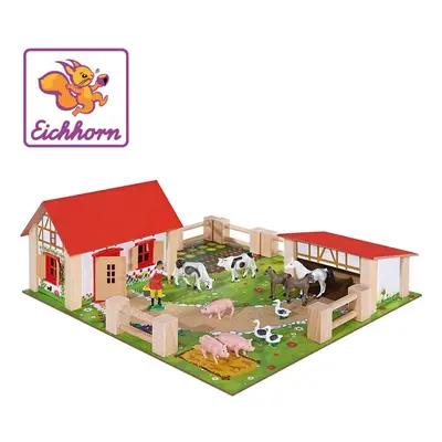 Small Farm Yard Wooden Kids Toddler Childrens Toy Play Set 21Pc