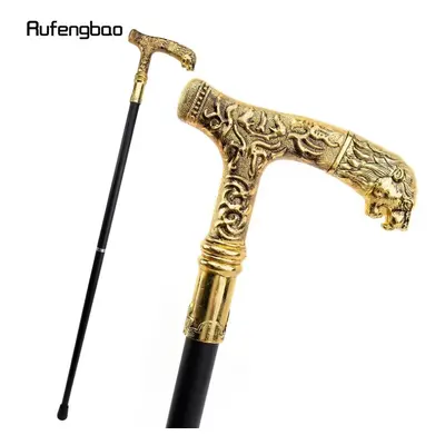 (yellow) Golden Lion Handle Luxury Pattern Walking Stick Party Fashion Elegant Walking Stick Dec