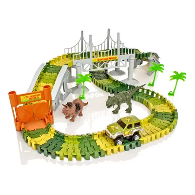 Create-A-Track Dino World Track Set | Flexible Dinosaur Race Track