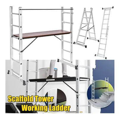 3 IN Aluminum Combination Ladder Folding Scaffold Ladder Platform