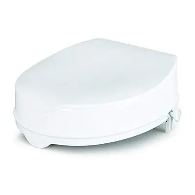 Homecraft Savanah Raised Toilet Seat 6" with Lid, Elongated & Elevated Lock Seat Support for Eld