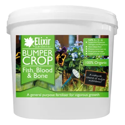 (Tub, 25kg) Elixir Gardens | Bumper Crop | Blood Fish and Bone Meal Multi-Purpose Organic-Based 