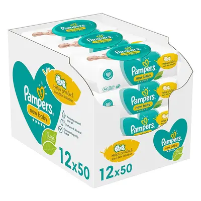 Pampers New Baby Sensitive Baby Wipes, Count (12 x 50), Baby Essentials for Newborn