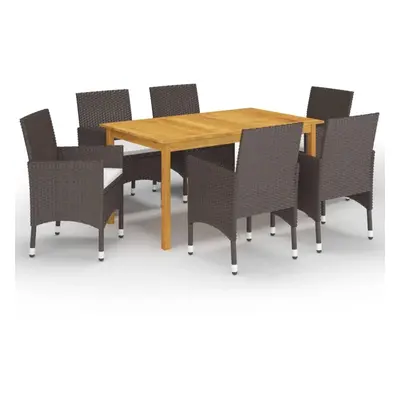 (brown, cm table length/ piece) vidaXL Garden Dining Set with Cushions Black|Brown Multi Sizes 3