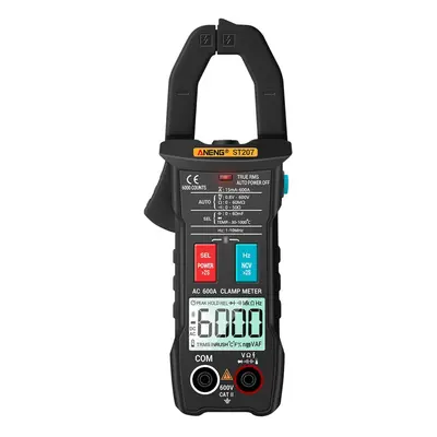 (Black) True RMS Clamp Meter with App Remote Control Autoranging Diode Hertz Temperature Tester