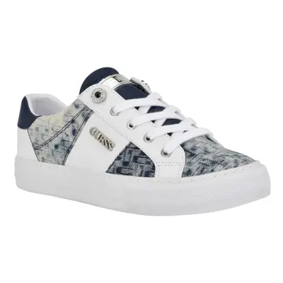 GUESS Women's LOVEN Sneaker White/Blue 9.5