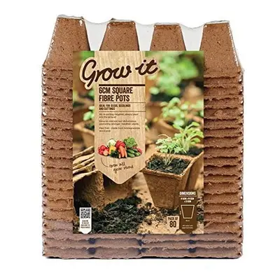 Gardman 6 cm Square Fibre Pots, Multi-Colour, x x cm