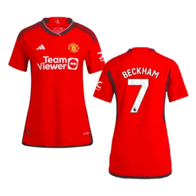 (S) Man Utd Authentic Home Shirt (Ladies) (Beckham 7)