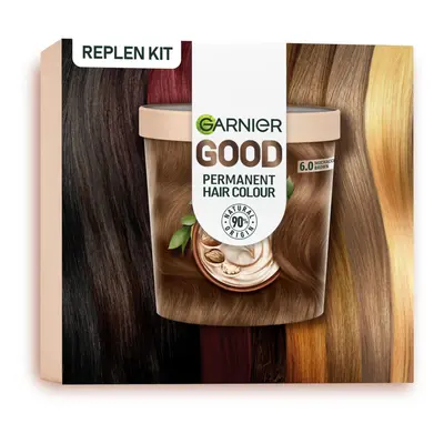 Good Permanent Hair Dye Replen Kit, 6.0 Mochaccino Brown, Up To 100% Grey Coverage, Weeks Long-L