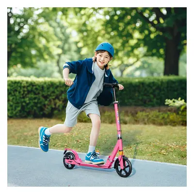 AIYAPLAY Kids Scooter, Foldable Kick Scooter w/ Adjustable Handlebar, Pink