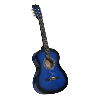 vidaXL Classical Guitar for Beginner and Kids Blue 3/4 36" Music Instrument