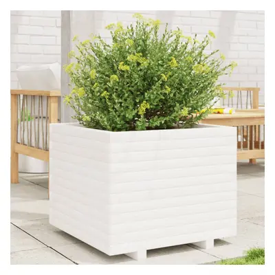 vidaXL Garden Planter Outdoor Flower Pot Planter Pot White Solid Wood Pine