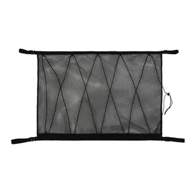 (Black) Car Ceiling Storage Net Pocket Universal Car Roof Interior Cargo Net Bag with Zipper Car