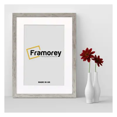 (A2 Pic (A1 Frame)) White Marble Picture Frame Photo Frames With White Mount Wall Art Hanging Fr