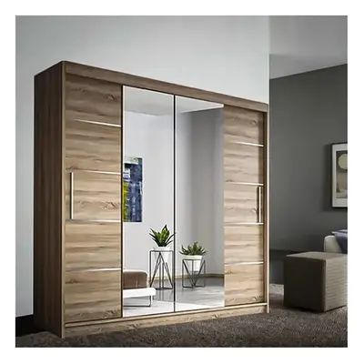 (203 cm , Oak ) Sliding Wardrobes 4U Eden Sliding Door Wardrobe