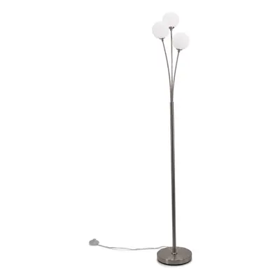 ValueLights Velika Chrome Arm Opaque Globe Floor Lamp Light