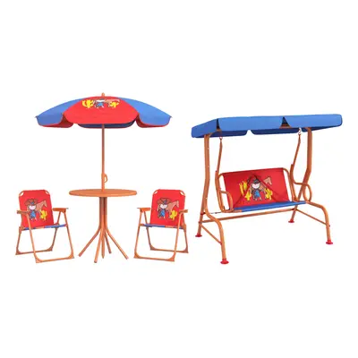 Outsunny Piece Kids Garden Set, Cowboy Themed with Adjustable Canopy