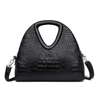 (black) Johnature Vintage Women Bag Fashion Alligator Luxury Handbag Large Capacity Soft Leather