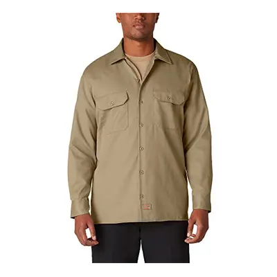 Dickies Mens Big-Tall Long Sleeve Work Shirt Khaki 3XL