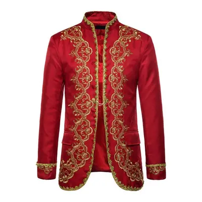 (red, XXL) Chest Fashion Party Party Gold Glitter Men&apos;s European Gold Inlaid Gift Dress Ope