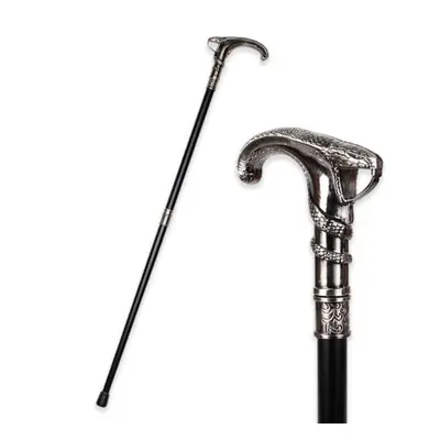 (silver) Snake Head Luxury Walking Cane For Men Fashion Decorative Walking Stick Man Vintage Can