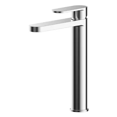 Modern Round High-Rise Mono Basin Mixer Tap - Chrome