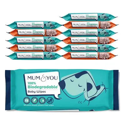 Mum & You Biodegradable Baby Wipes Multipack, Wet Wipes Pack Plastic Free & Eco Friendly Wipes N