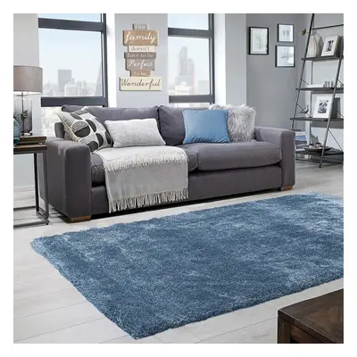 (Light Blue/Duck Edge, 120cm x 170cm) Abaseen Soft Cosy Shaggy Rugs Modern Rugs Carpet