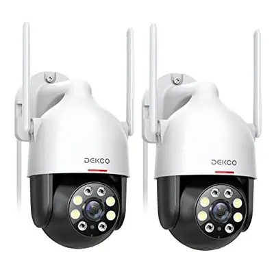 2K HD Security Camera Outdoor, DEKCO CCTV Camera with Auto Tracking, Sound-Light Alarm, WiFi Hom